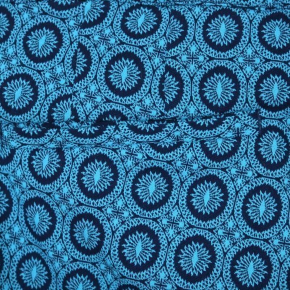 Lane Bryant Ashley Crop Pants Curvy Blue Teal‎ Jacquard Stretch 20 - Picture 11 of 12